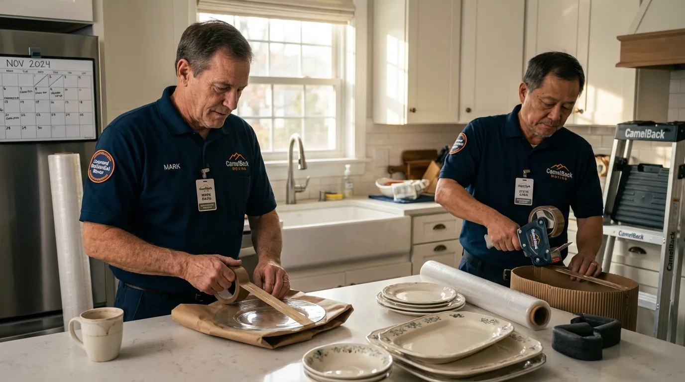 Professional crew packing kitchen dishware in Paterson, NJ